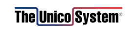 Logo for The Unico System featuring blue and red gradient lines.