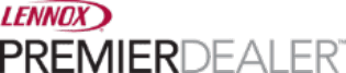 Lennox Premier Dealer logo with "LENNOX" in red and "PREMIER DEALER" in black capital letters.