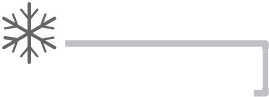A gray snowflake connected to a bent horizontal line on a black background.